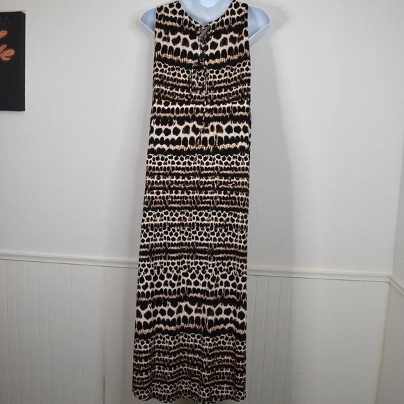 Jaclyn Smith Leopard Maxi Dress Sz XXL Plus Size Faux Wrap Animal Stretch Boho - Picture 6 of 16